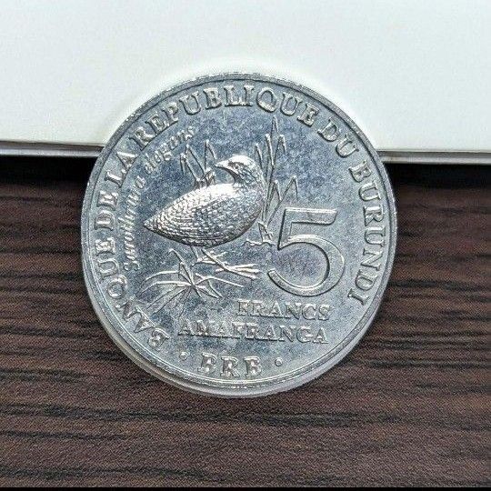 未使用 ブルンジ 記念硬貨 キボシクイナ 2014年 5フラン 古銭 アフリカ b93 コイン 外国 硬貨