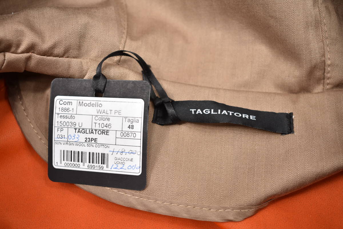 【TAGLIATORE】定価12万イタリア製ウールコットンパーカー48ベージュマウンテンタリアトーレ_画像3