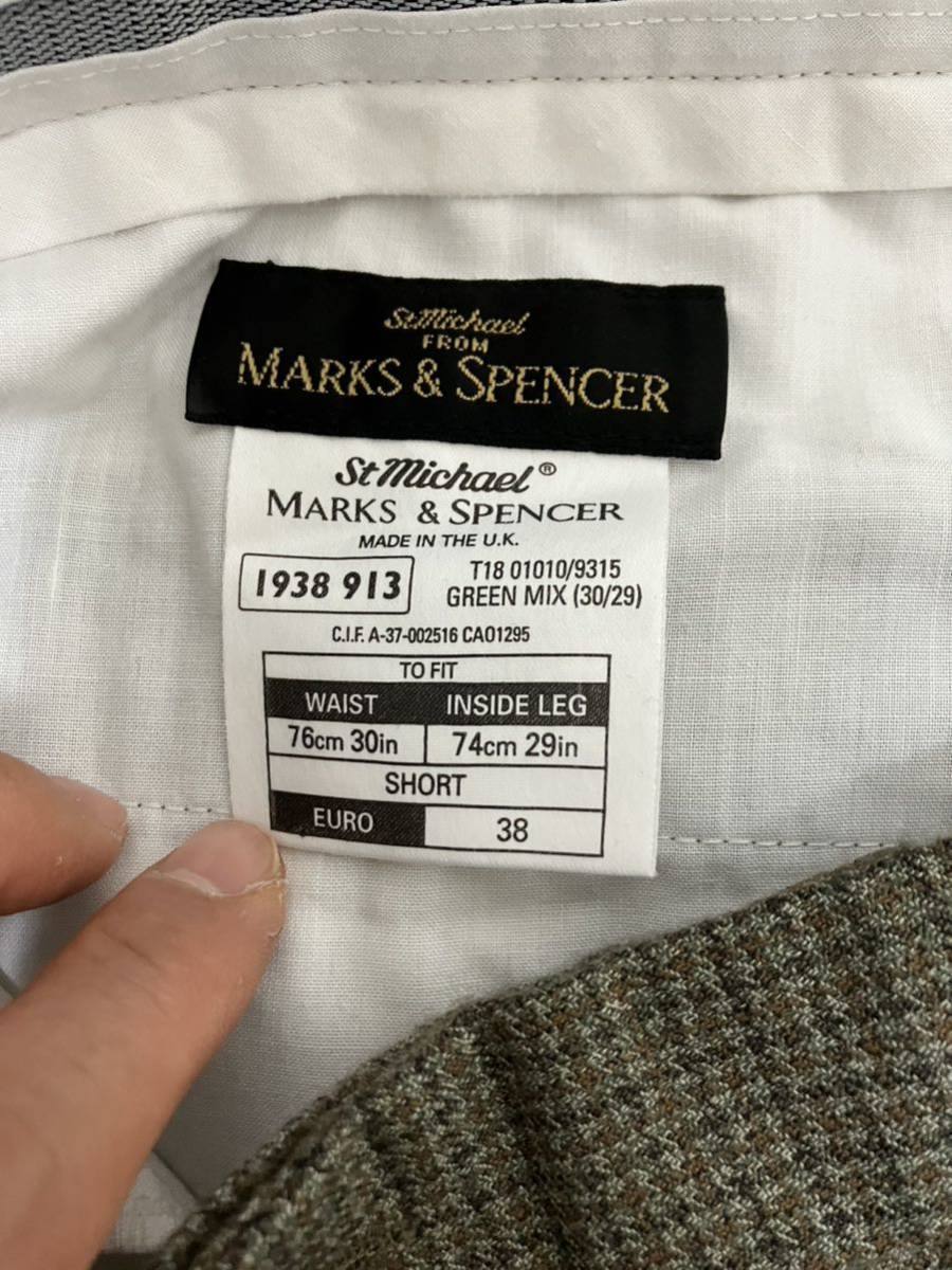 90\'s MARKS & SPENCER шерсть брюки size:30×29 осмотр : Mark s and Spencer Англия y2k