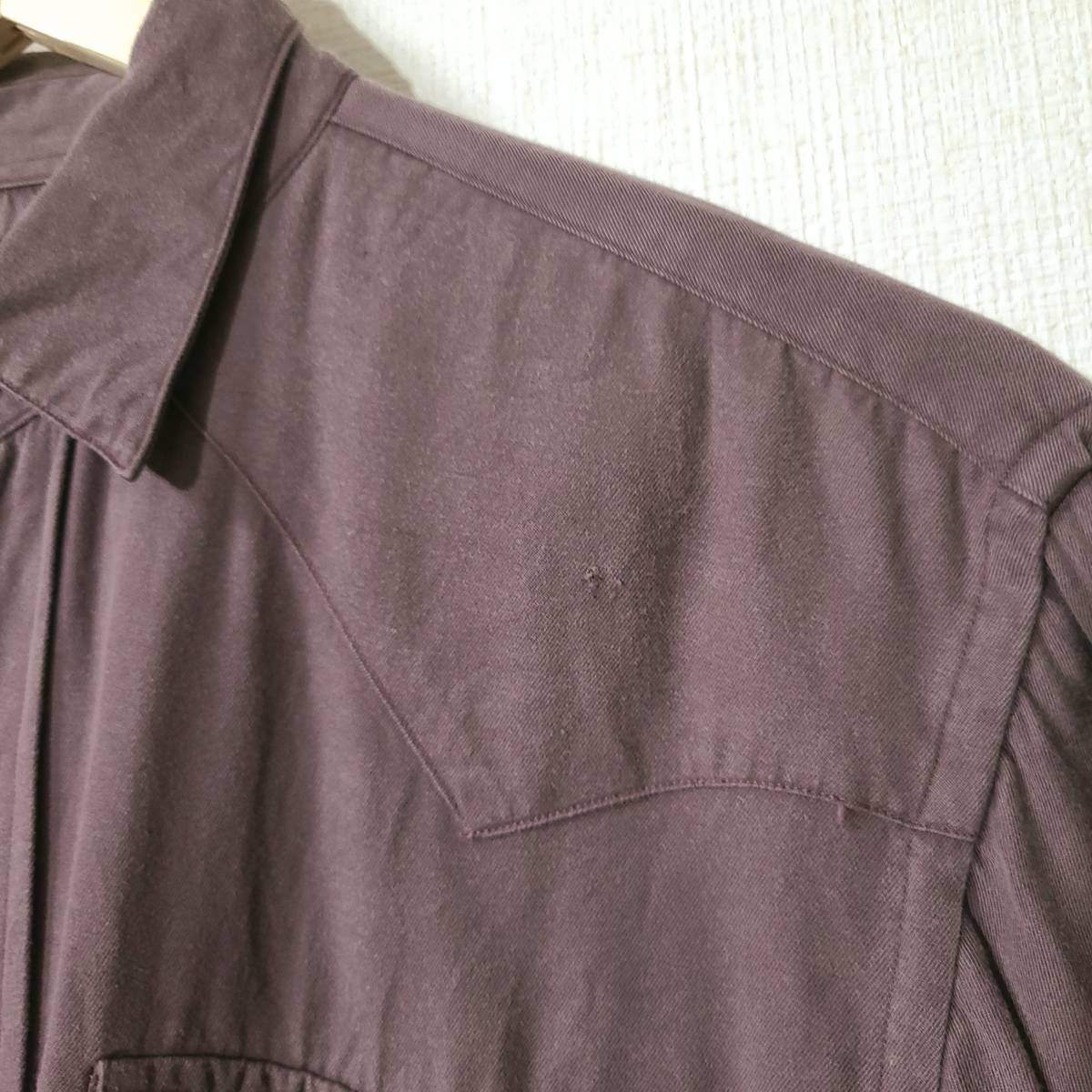 1000円 90s ラルフローレン レーヨン100% ウエスタンシャツ パープル 紫 Rayon Western shirt Ralph Lauren purple _画像6