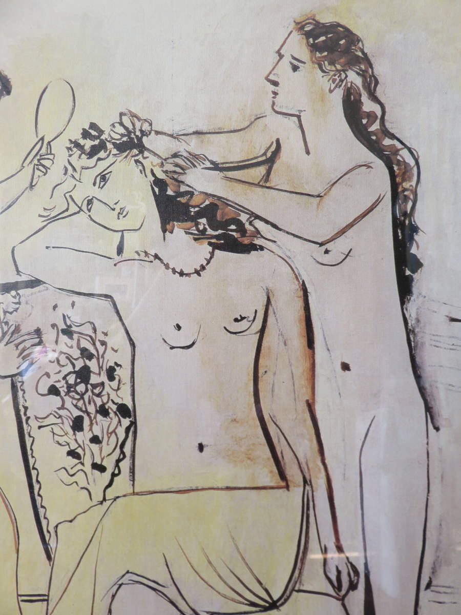 貴重■ピカソ展ポスター　「化粧室のヴィーナス」La toillette de Venus　キャンバス地　