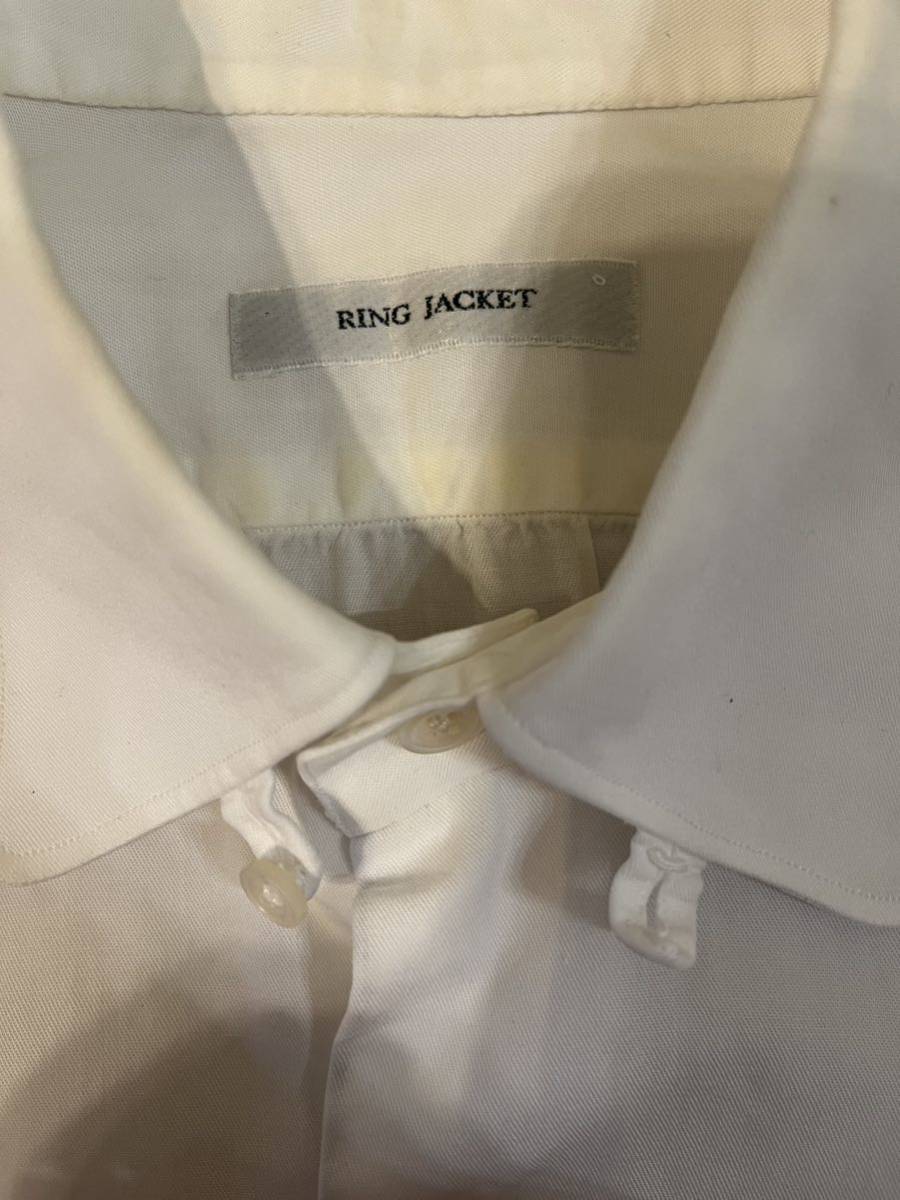 リングヂャケットナポリ RINGJACKETNapoli ホワイトタブカラーシャツ サイズ39(M相当)_画像3