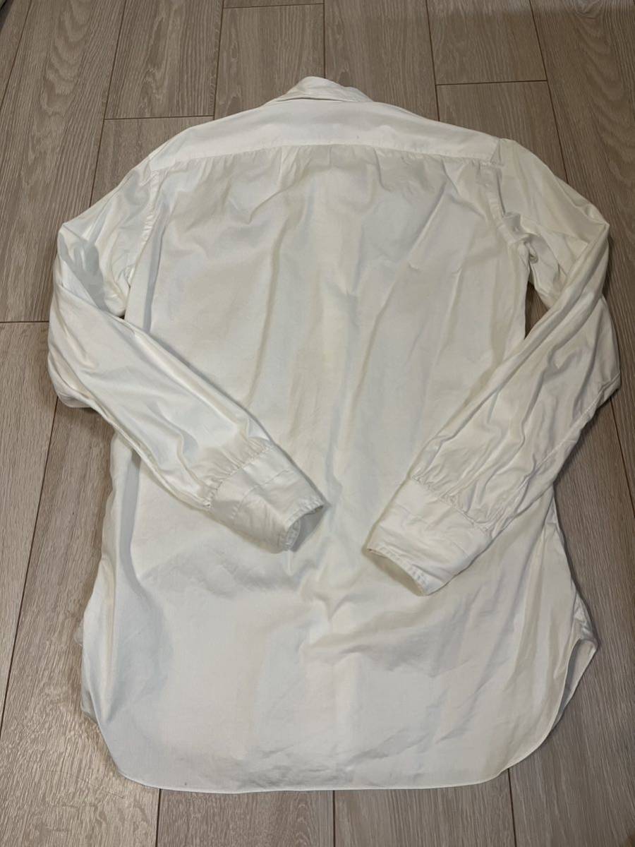 【美品】リングヂャケットナポリ RINGJACKETNapoli ホワイトミニヘリンボーンシャツ ハンドメイド　サイズ39(M相当)15 1/2_画像5