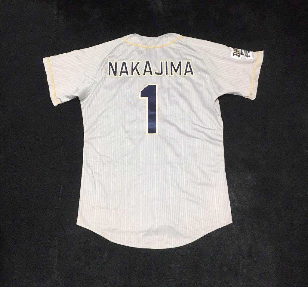 オリックスバファローズ ミズノ製 刺繍 ビジター ハイクラス ユニフォーム #1 中島裕之 Lサイズ MIZUNO 即決