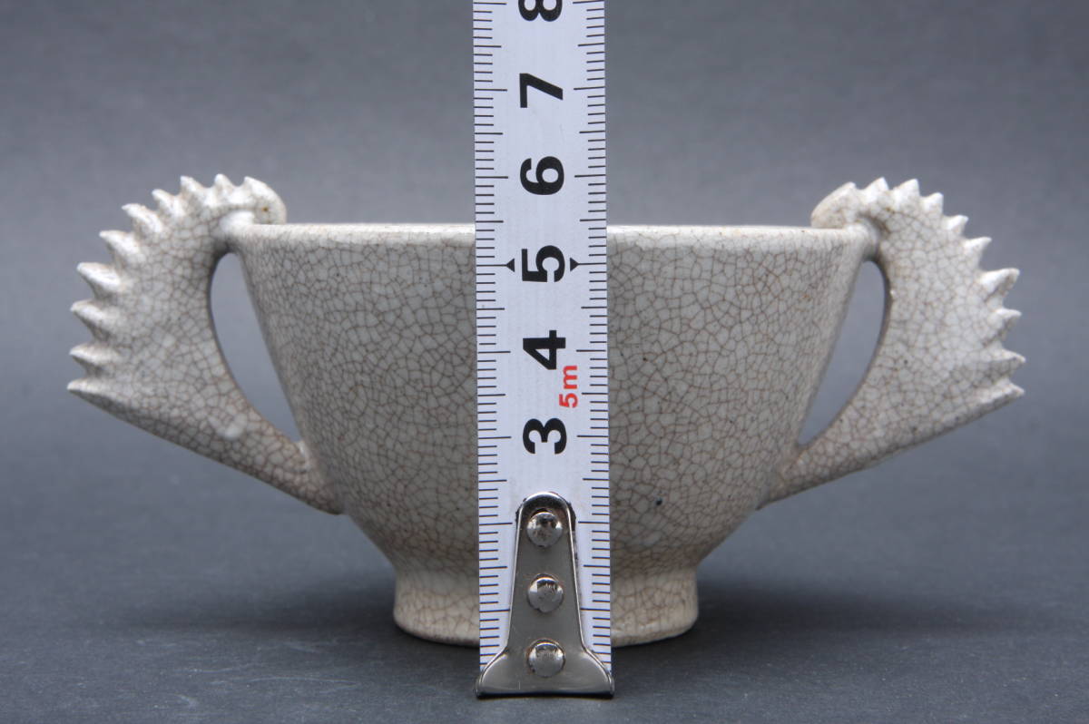 5407 韓国陶芸代表作家 鳥嶺山窯 徐仙吉 5個 耳杯 カップ 朝鮮茶碗 高麗茶碗 取手茶碗 共箱_画像4