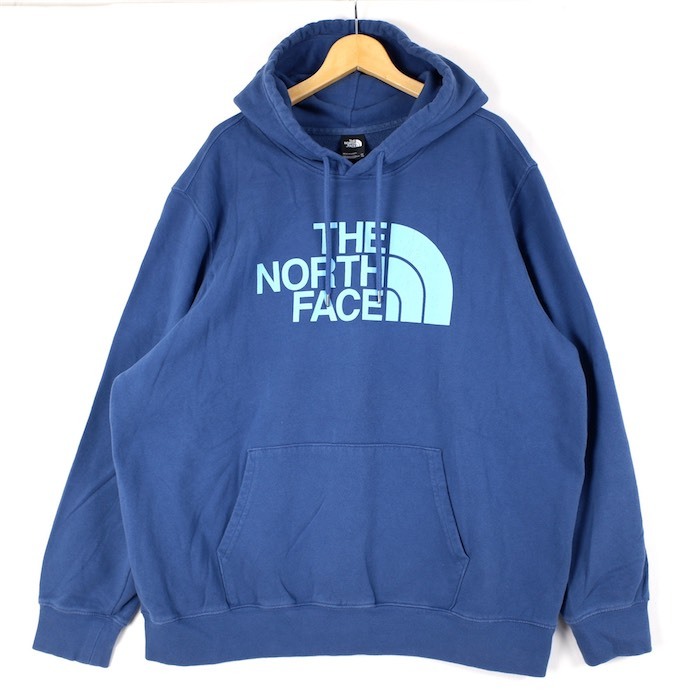 THE NORTH FACE ザ ノースフェイス スウェットパーカー メンズUS-2XLサイズ プリント ネイビー フーディー sh-4181_画像2