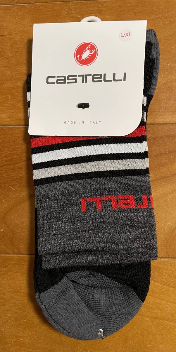 新品 CASTELLI（カステリ) GREGGE 15 冬用ソックス L/Xサイズ BLACK/RED 送料無料の画像2