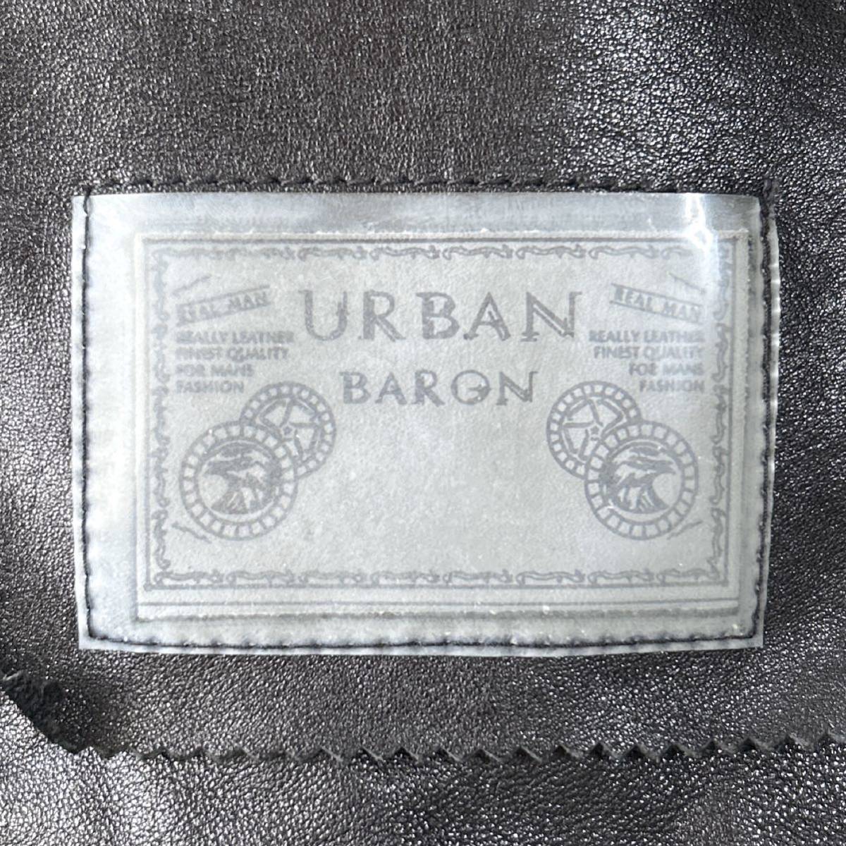 URBAN BARON【細身 美シルエット】B-3 羊革 ムートン フライトジャケット シープレザー 黒 ブラック L_画像9