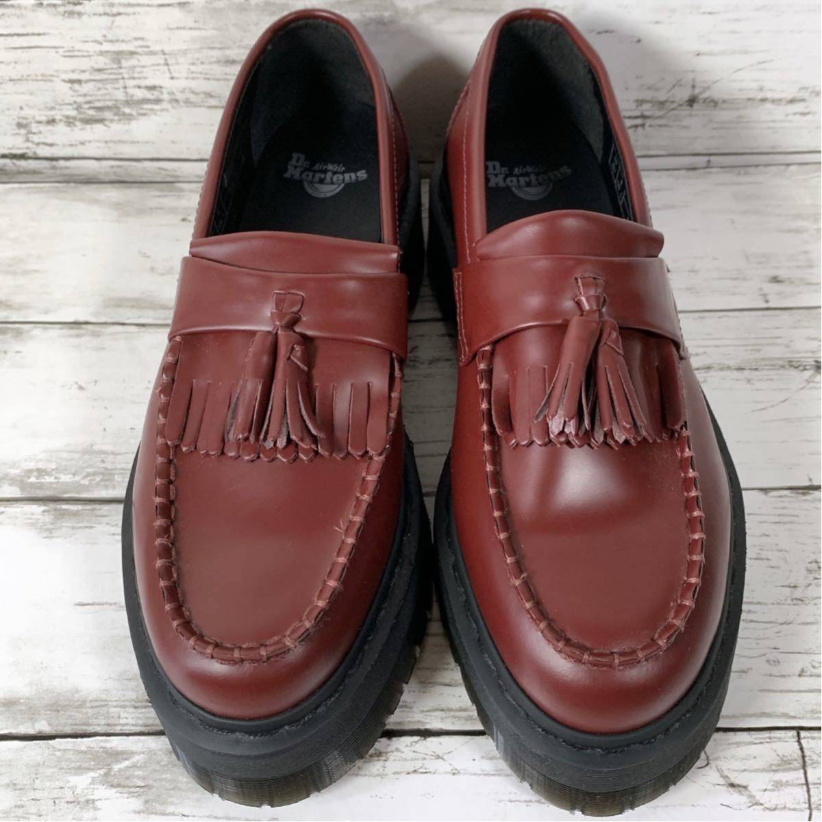 [ trying on degree ]Dr.Martens Dr. Martens MARLIE Marie thickness bottom tassel Loafer Cherry red UK6