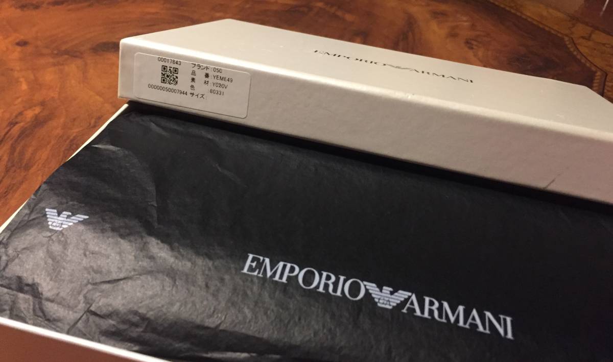 新品未使用 EMPORIO ARMANI エンポリオ アルマーニ・長財布ラウンドファスナー・オリジナルBOX・ライトグレー・送料480円～_画像9