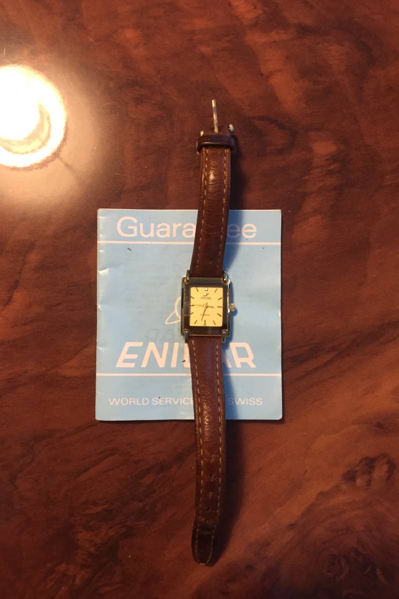 Enicar Enica, Ladies Watch, Square Type, Международная гарантия (истек срок действия) Кварц / Золотой цвет / Стоимость доставки 230 иен ~