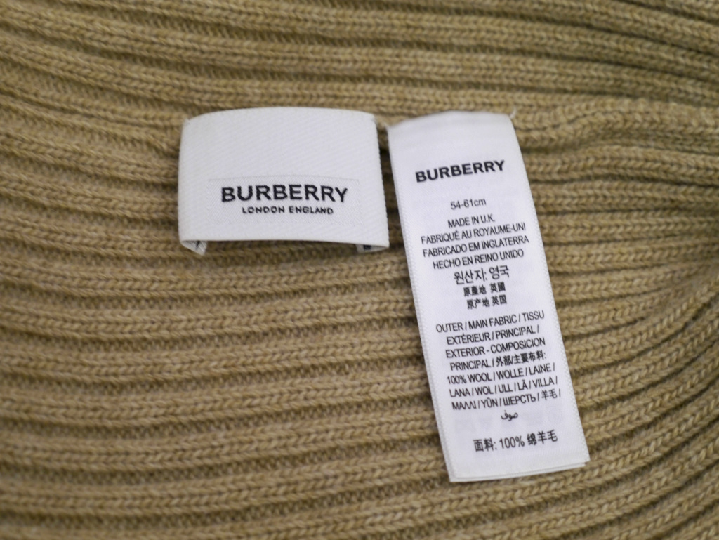 新品同様◆2021AW/3万◆BURBERRY バーバリー ユニセックス 秋冬 ウール ニット キャップ 帽子 54-61cm ベージュ◆ 大人気の定番人気モデル