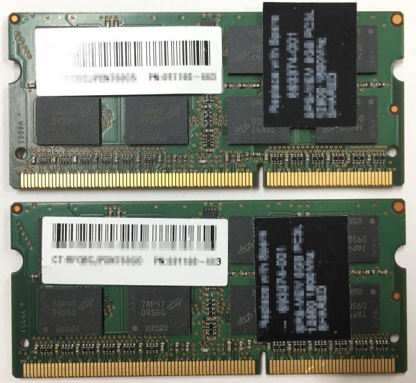 【8GB×2枚セット】低電圧版 M PC3L-14900S 2R×8 計16GB 中古メモリー ノート用 DDR3L 即決 動作保証【送料無料】_画像3