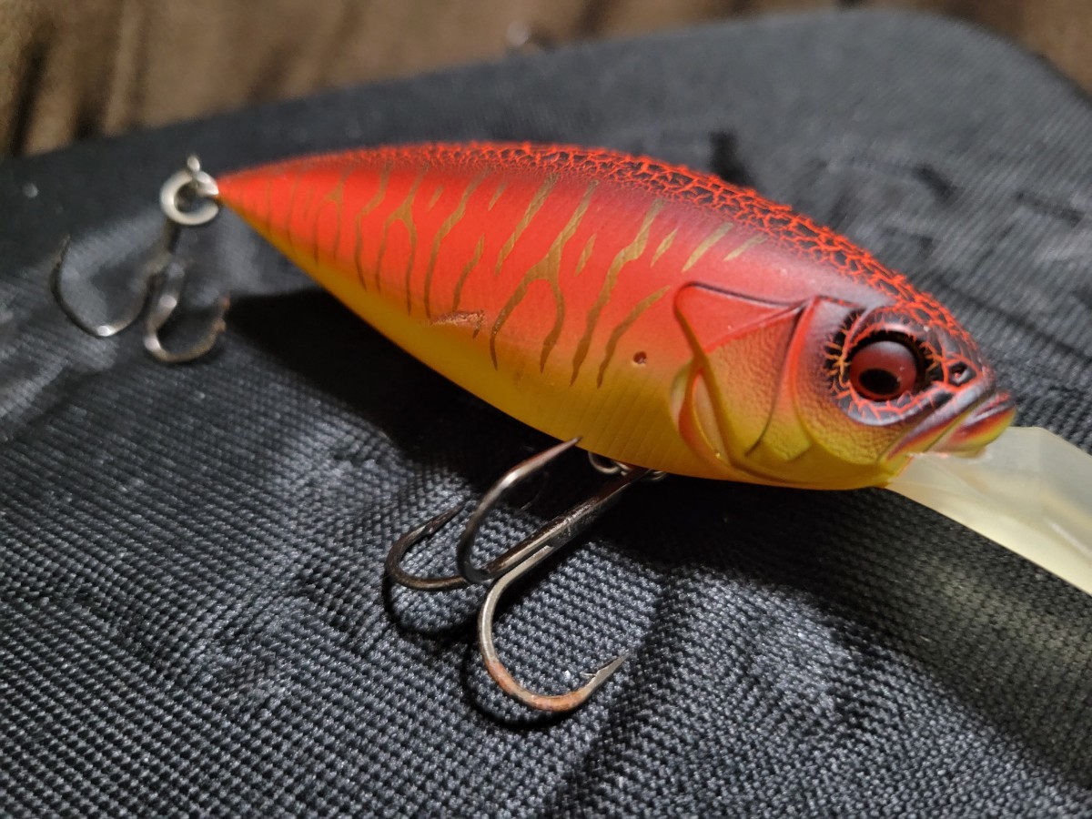 ★Megabass★DEEP-SIX メガバス ディープシックス 赤虎 中古品 Length 80mm Weight 7/8oz ディープクランク 伊東 由樹 クランクベイト_画像7