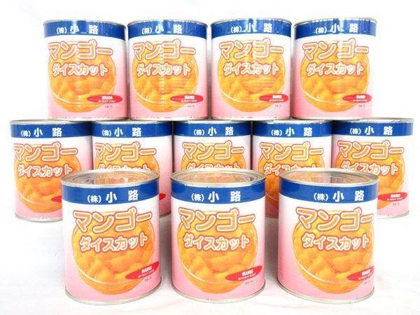 送料300円(税込)■az797■◎缶詰 小路 マンゴー ダイスカット シラップづけ 840g 12缶【シンオク】_画像1