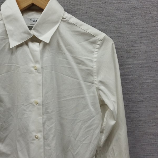 A51 Maker's Shirt KAMAKURA メーカーズ シャツ 鎌倉 長袖 カッター 無地 シンプル オフィス ビジネス レディース ホワイト サイズ 36_画像4