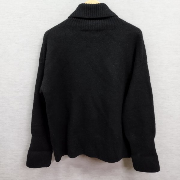 Z74 ISLAND TIDES Islay ndo Thai dota-toru neck knitted lady's wool rib sweater Drop shoulder black size 34