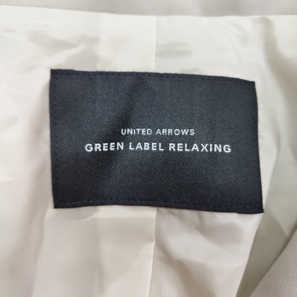 A515 green label relaxing グリーンレーベルリラクシング パウドレ ノーラペル ジャケット ストレッチ レディース ライトベージュ 38の画像7