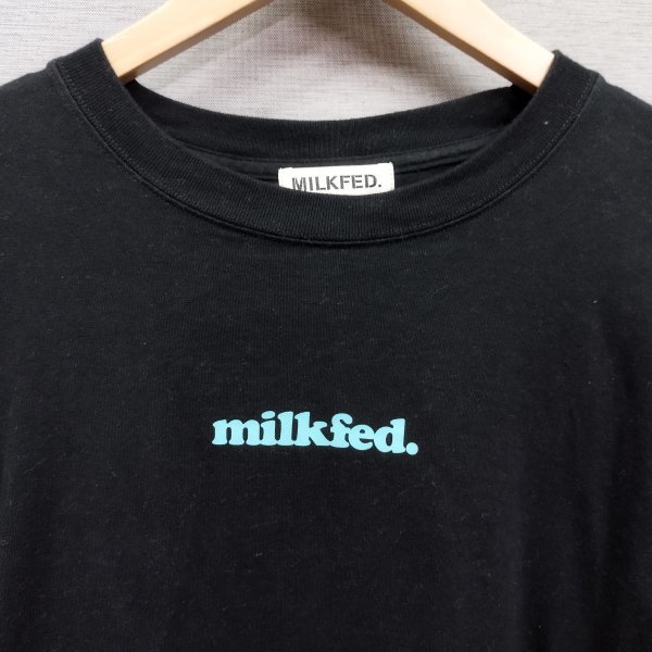 Z211 MILKFED. ミルクフェド ICE CREAM アイスクリーム プリント 両面 半袖 Tシャツ レディース オールシーズン ブラック サイズ ONE_画像5