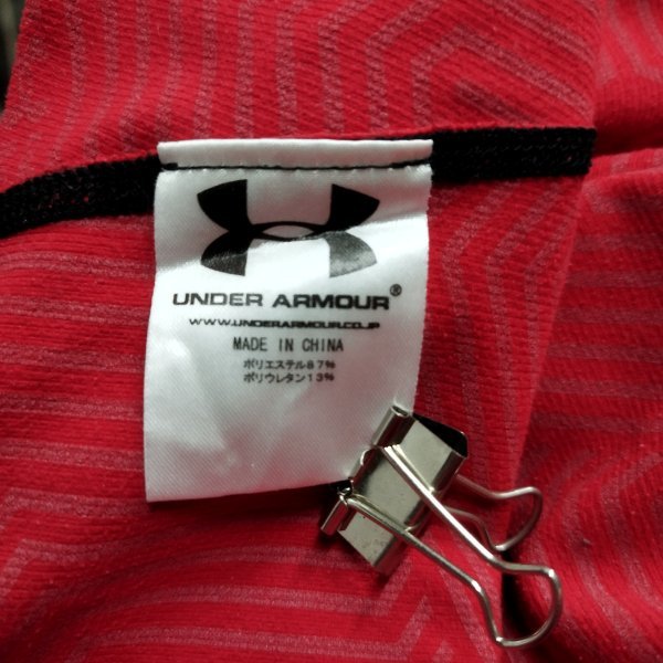 A570 UNDER ARMOUR アンダーアーマー トレーニング インナー ウエア スポーツ 長袖 ハイネック モック レッド 赤 メンズ サイズ LG_画像6