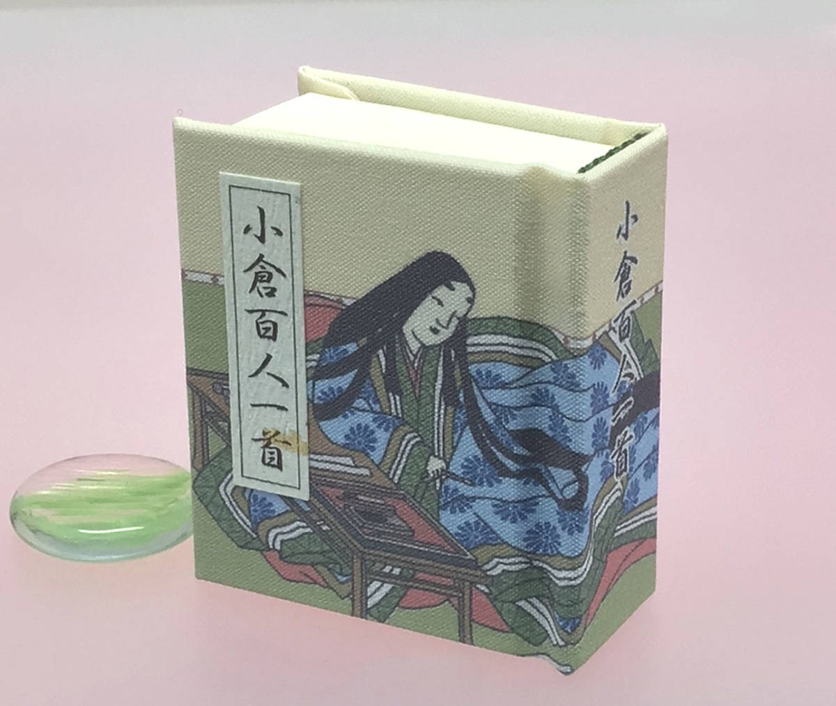 紫式部・光る君へ「小倉百人一首」豆本：4cm×4,5cm200頁：漢字にひらがな付き：上製本：海文舎オリジナル◎京都手作りお散歩_画像2