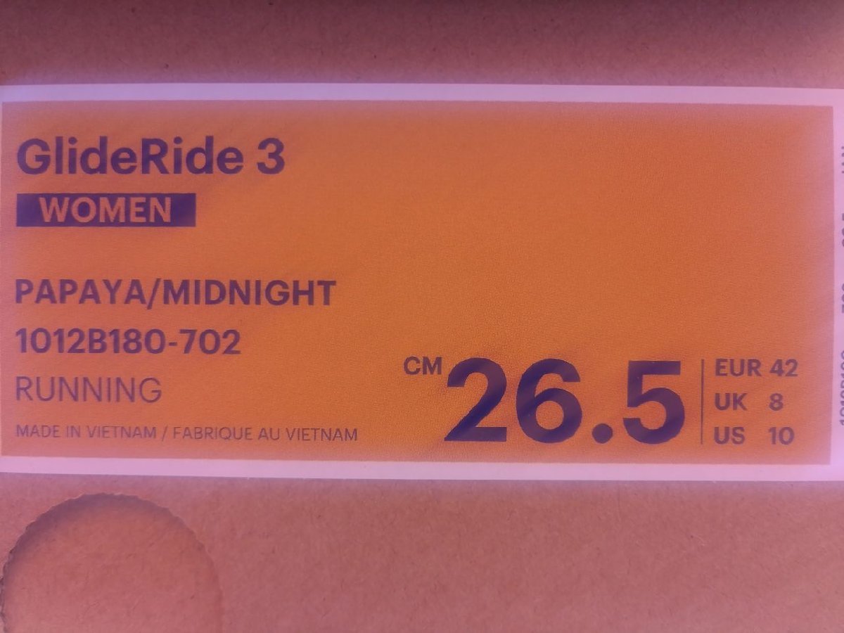 ■アシックス 厚底ランニングシューズ GlideRide 3 グライドライド3 WOMEN 桃紺(パパイヤ.ネイビー)US8.5 26.5cm 定価17600円_画像8