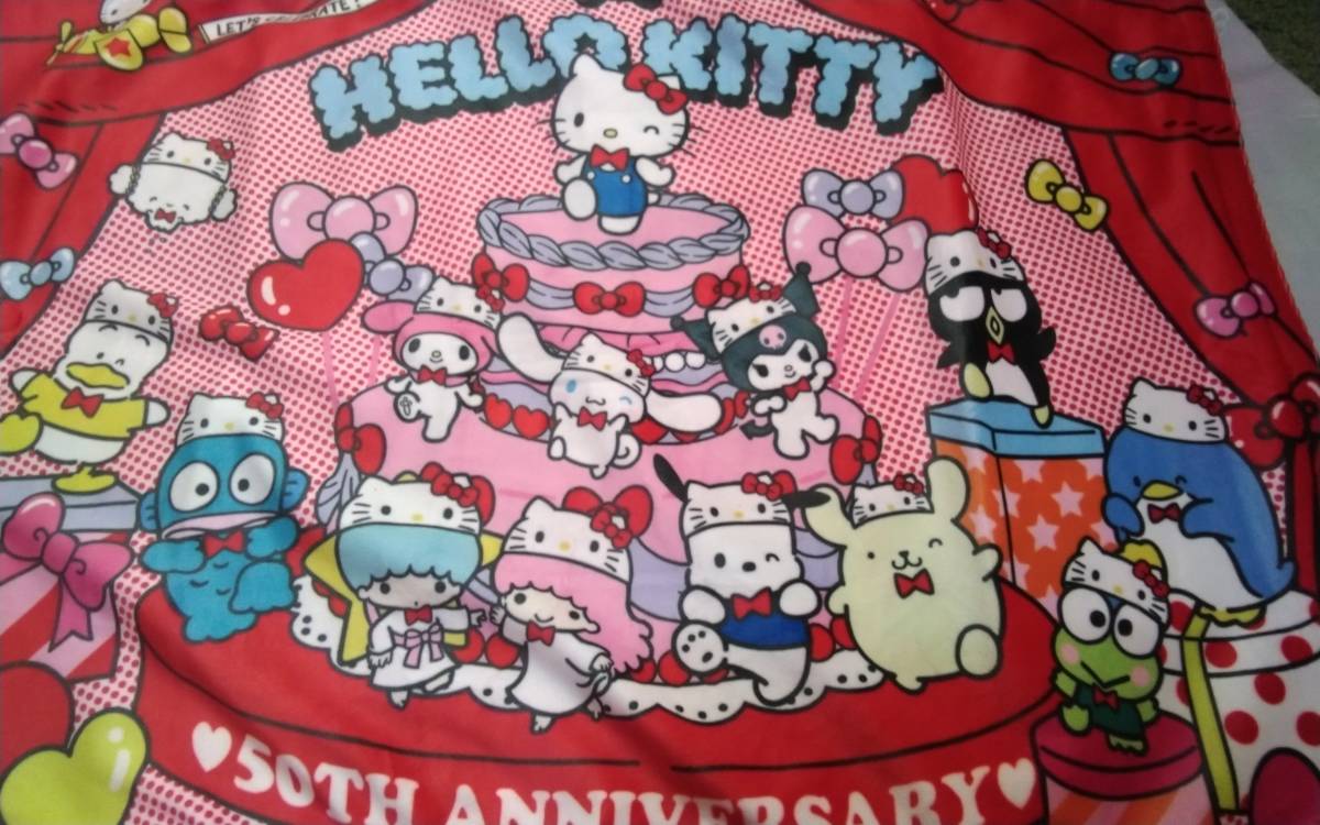  Hello Kitty Chan *50 годовщина! симпатичный Kitty шляпа .. набор!ki Kirara & пудинг & мой mero& черный mi& рукоятка gyo* красный цвет подушка покрытие (o^-^o) размер 43×63cm