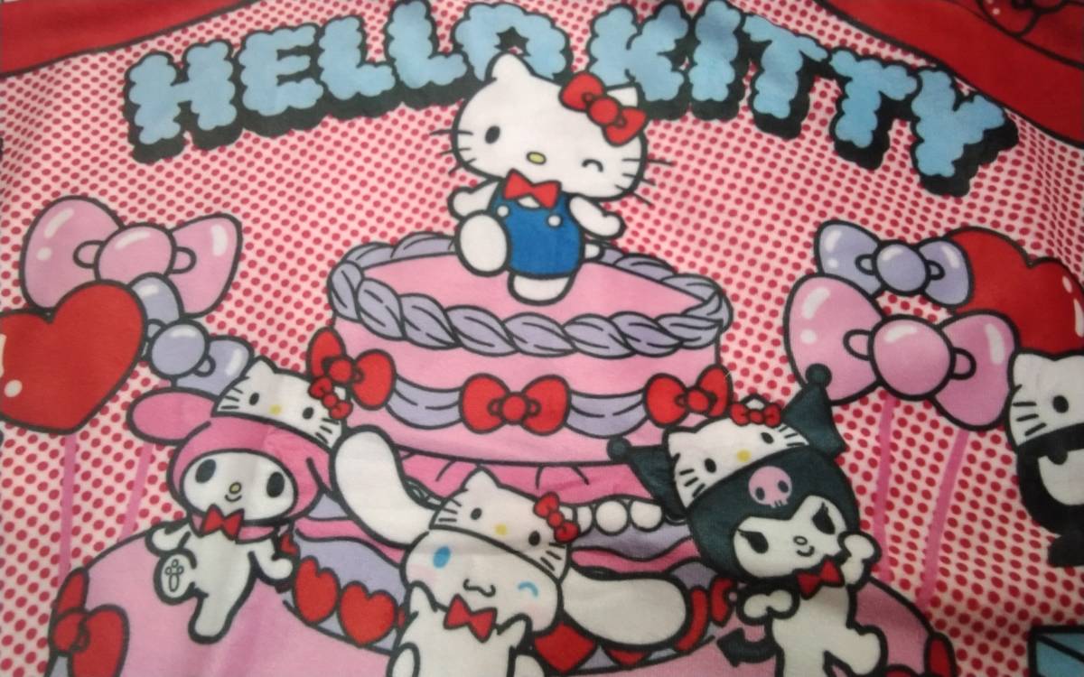  Hello Kitty Chan *50 годовщина! симпатичный Kitty шляпа .. набор!ki Kirara & пудинг & мой mero& черный mi& рукоятка gyo* красный цвет подушка покрытие (o^-^o) размер 43×63cm