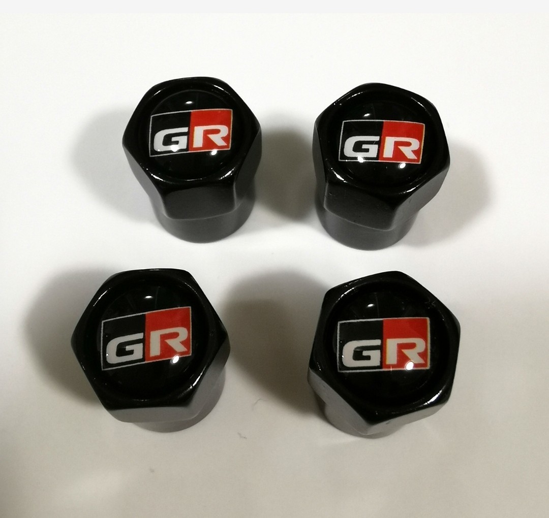 GAZOO Racing ガズーレーシング GR TOYOTA TRD エアーバルブキャップ エアバルブキャップ バルブキャップ　黒　ブラック ホイール タイヤ3_画像3