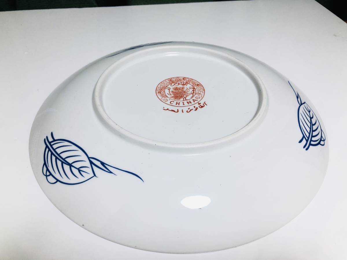 ◆◇　R826)　古民家　大皿　飾り皿　CHINA印　金彩　孔雀　◇◆_画像8