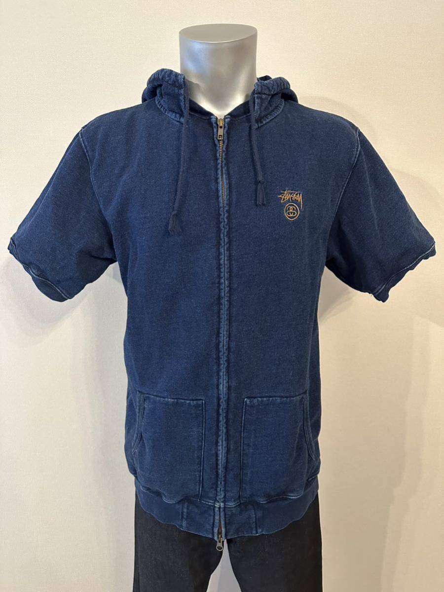 名作 本物 STUSSY ステューシー VINTAGE INDIGO HOODI インディゴ染め