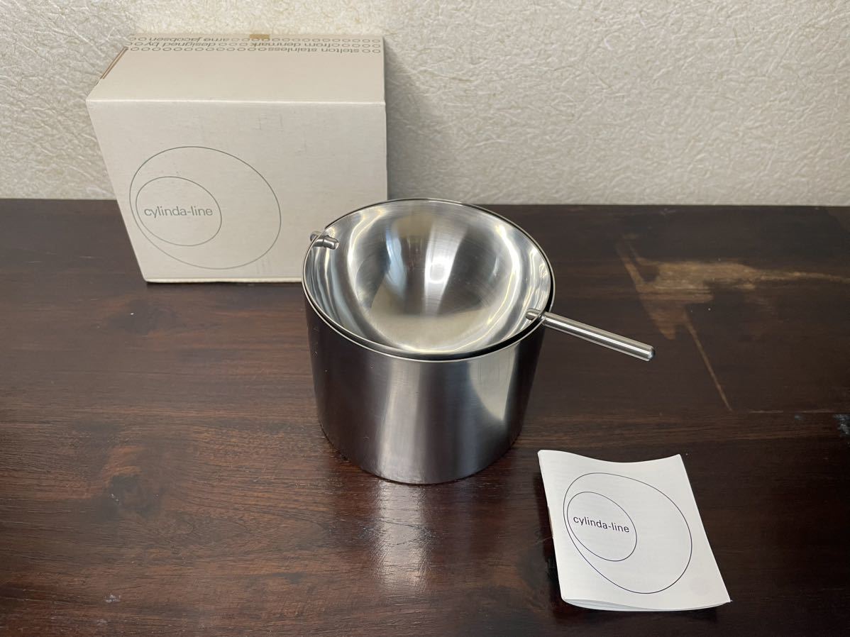 デッドストック♪Stelton シリンダライン リボルビング アッシュトレイ L アルネ・ヤコブセン 北欧 デンマーク ステルトン 灰皿