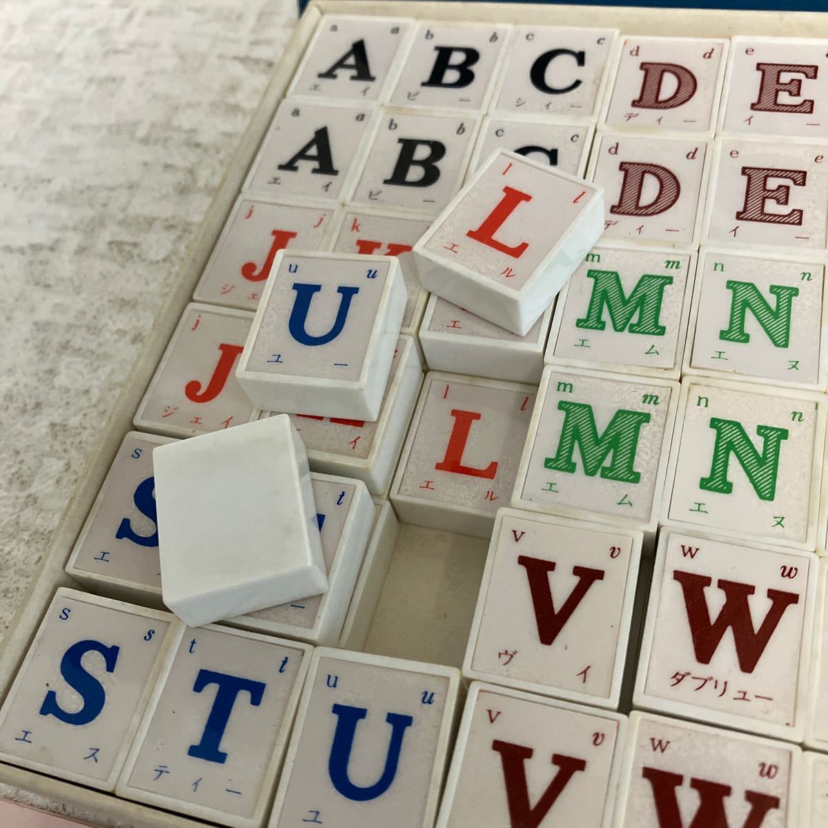 e189-60 昭和レトロ ABCゲーム テーブルゲーム アルファベット ローマ字 知育 ゲーム 教育玩具 知育玩具 当時物_画像5