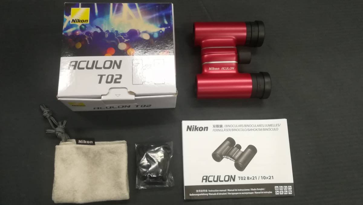 【美品♪】Nikon/ニコン ACULON T02 8x21 8倍 双眼鏡[レッド]/動作品_画像1