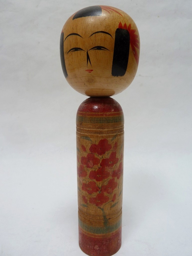 (*BM) kokeshi [1124-26] Kobayashi . Taro произведение / высота 17.5. из дерева старый kokesi японская кукла старый дом поставка со склада товар античный retro маленький дерево . человек KOKESHI