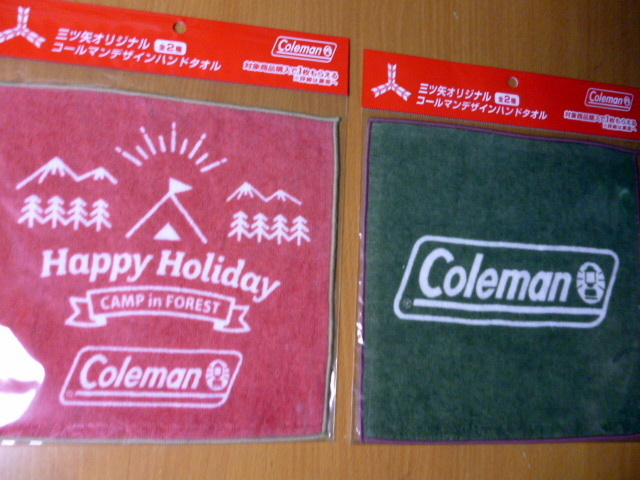 新品　ＣＯＬＥＭＡＮ　非売品　ハンドタオル　　２種類セット　コールマン　 アサヒ_画像1