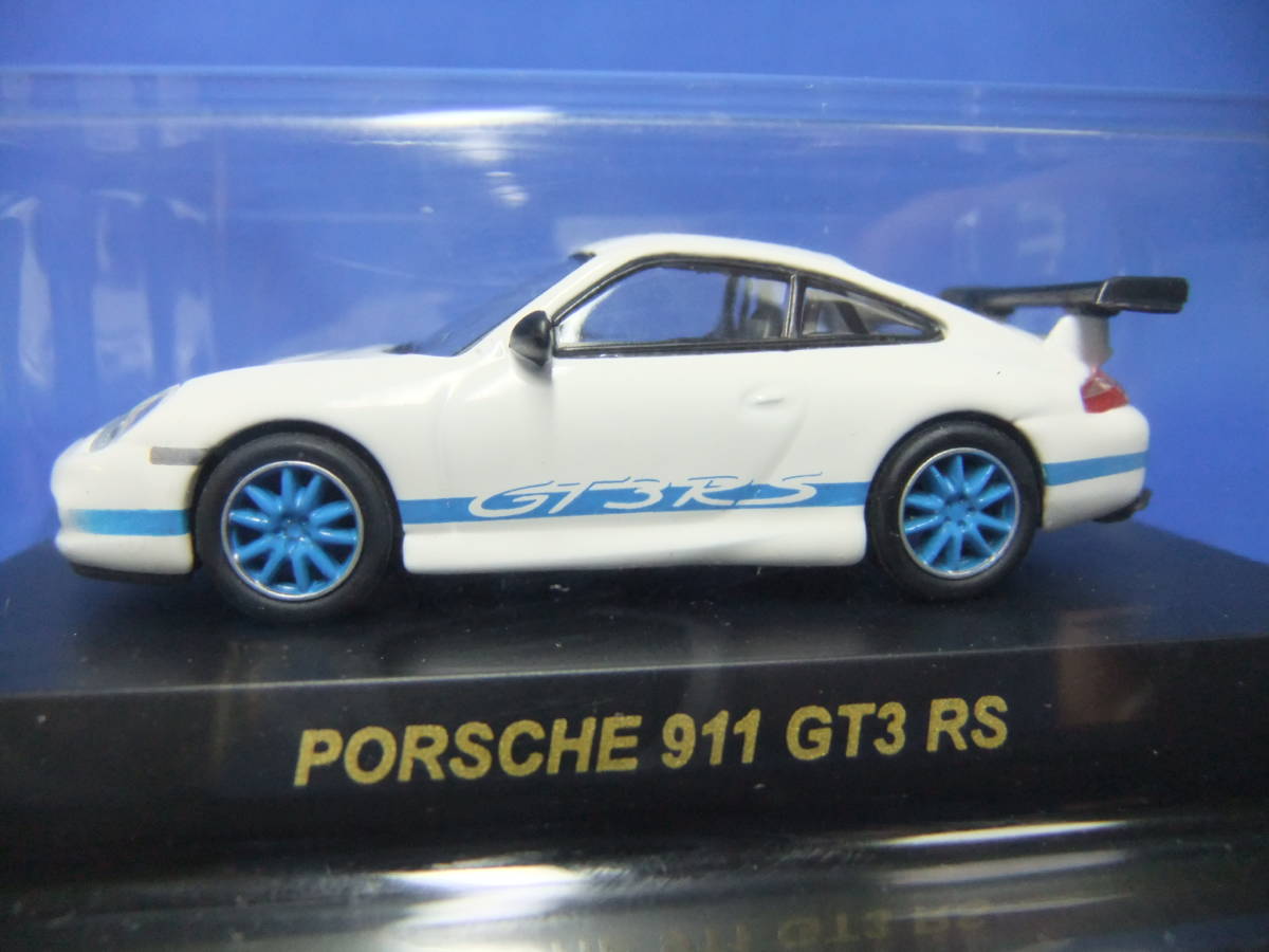 996.2型 青色ライン★京商★1/64★ポルシェ 911 GT3 RS 白色★未組立品_画像1