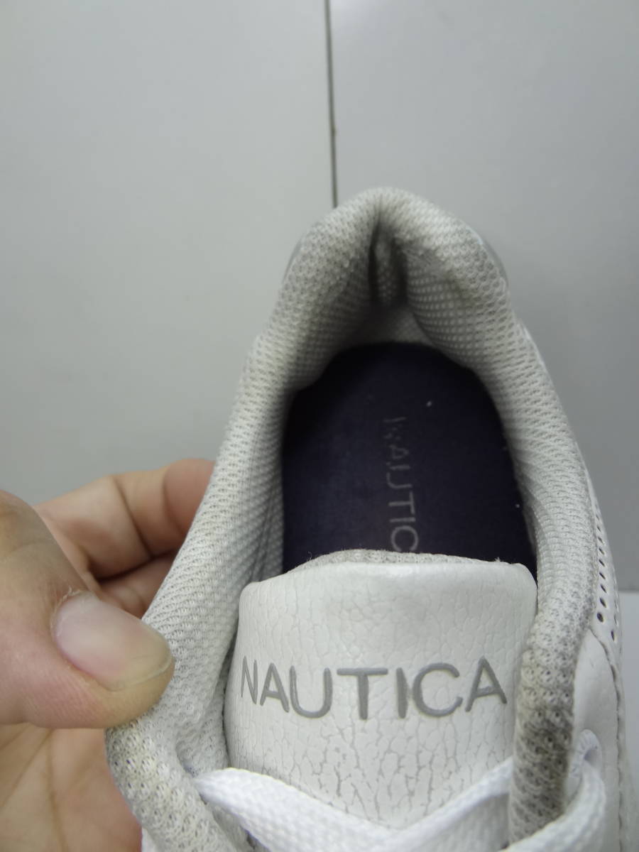 全国送料無料 ノーチカ NAUTICA レディース 通気性の良いメッシュレザータイプ素材 白色 シンプルスニーカーシューズ 24cm(38)②_画像5