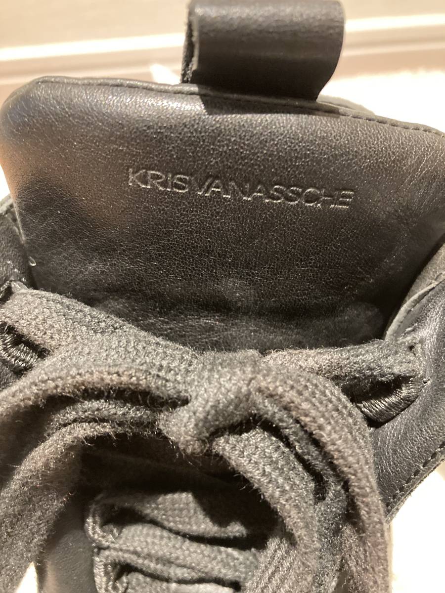 ★定価5万★ KRIS VAN ASSCHE クリス ヴァン アッシュ ハイカット サイド ゴア エラスティック スニーカー ブラック italy size 42_画像3