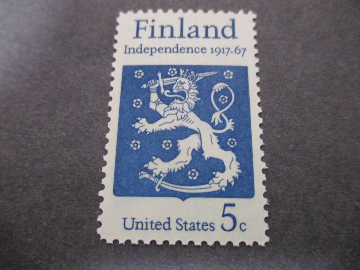*** America 1967 year [ Finland independent 50 year ] single one-side unused NH glue have ***. chapter /. chapter animal 