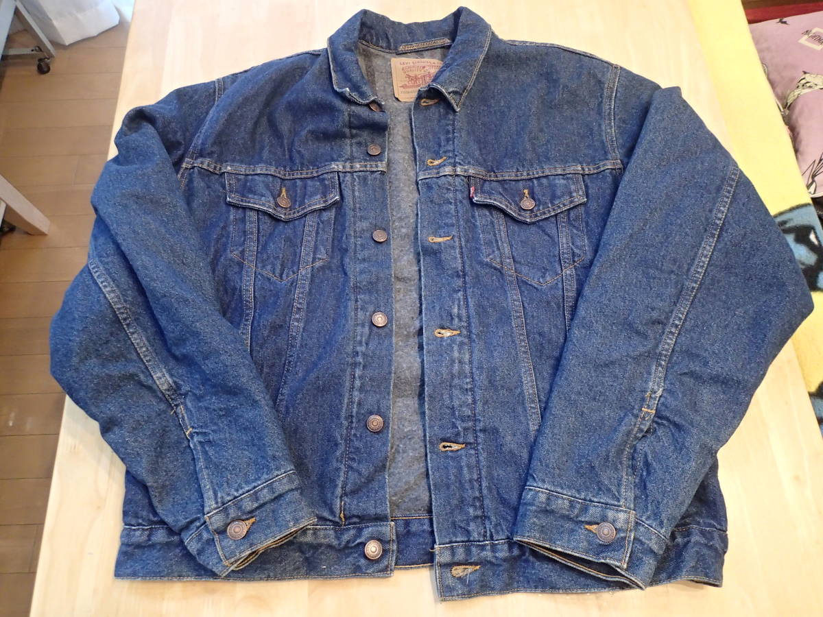 90s USA製 Levis 71506-0316 デニム ジャケット 44 ブランケット ライナー リーバイス Gジャン アメリカ製_画像1