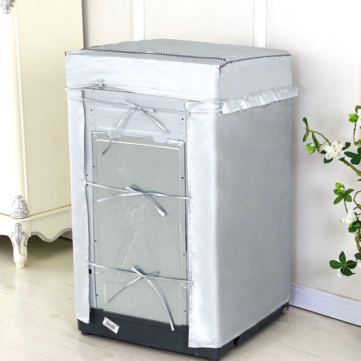 洗濯機カバー Sサイズ シルバー 耐用 日焼け劣化防止 防汚 防水性
