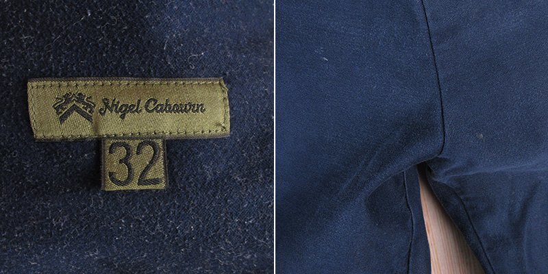 FP17692 Nigel Cabourn ナイジェルケーボン モールスキン スウェット パンツ W32 ネイビー_画像10