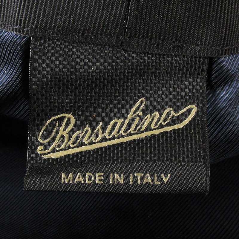 FO16490 Borsalino ボルサリーノ ベロア ハンチング 帽子 ブラック系 7 1/2 未使用_画像5