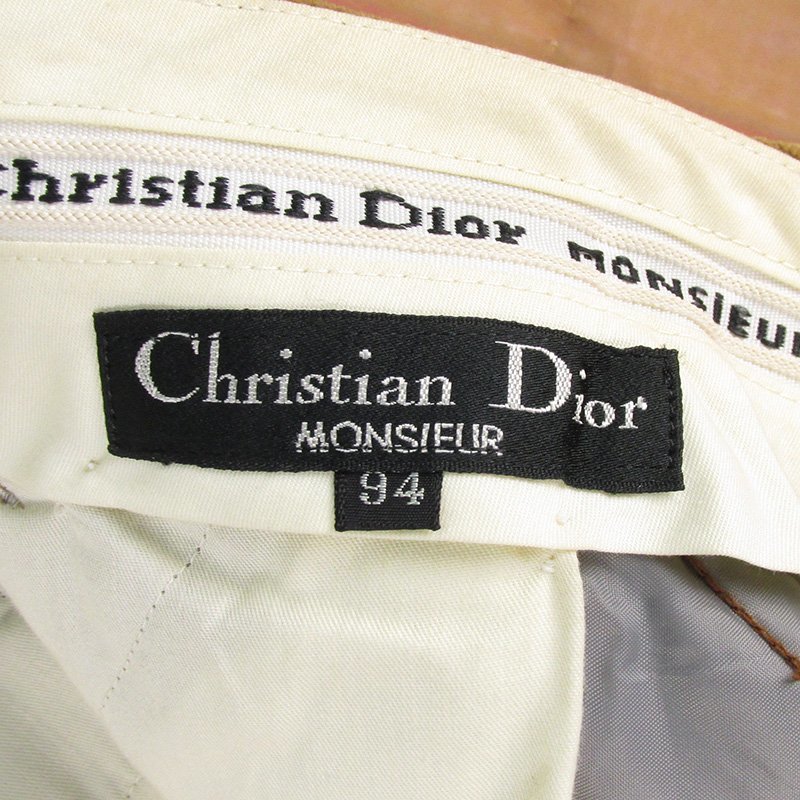 LFP17977 Christian Dior クリスチャンディオール monsieur 太畝コーデュロイ パンツ 1プリーツ 94 ブラウン系 美品_画像5