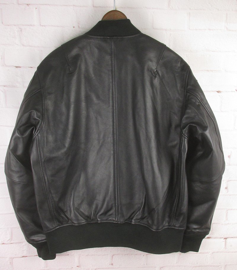 MFJ23786 AVIREX アヴィレックス LEATHER TYPE MA-1 TOP GUN トップガンパッチ シープレザー ジャケット 783-3250064 M 未使用 ブラック_画像2