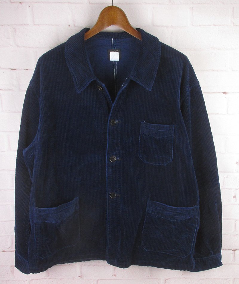 AJ23484 POST OVERALLS ポストオーバーオールズ POS-Travail - Wide wale cords Indigo コーデュロイ ワークジャケット 3119-WCI M 美品_画像1