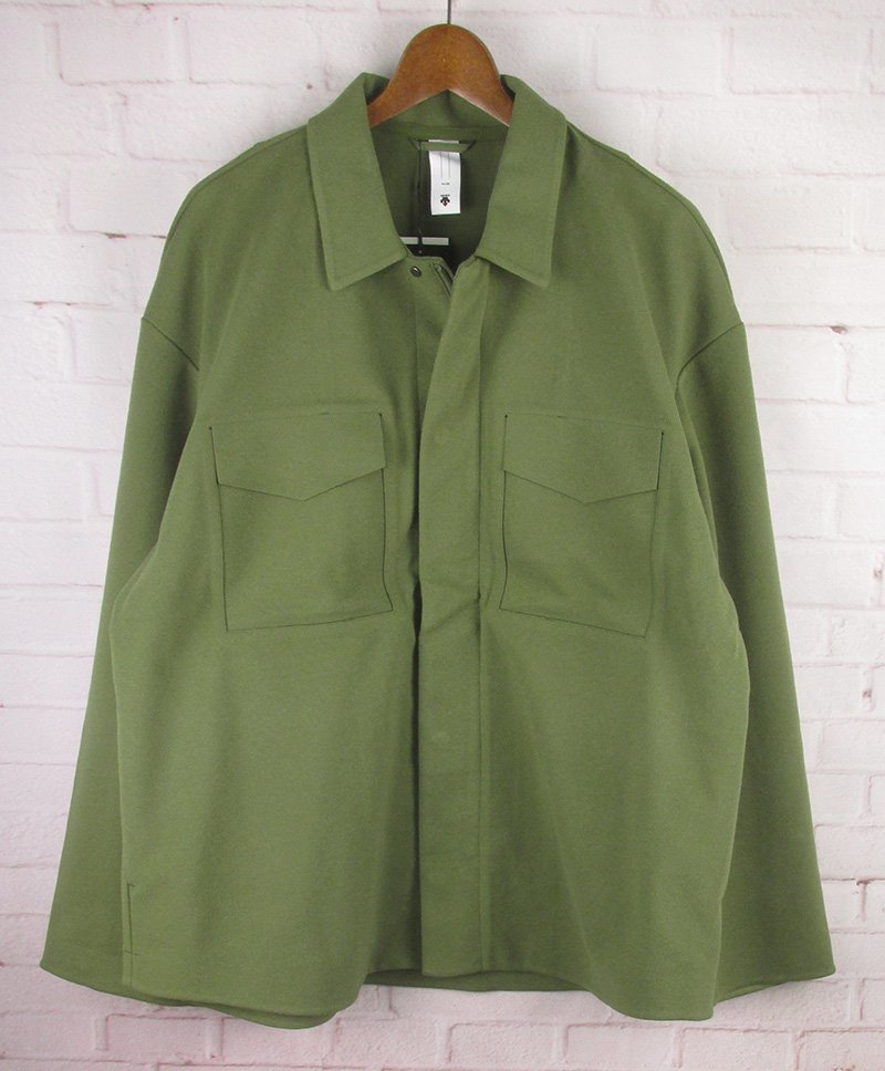 LFJ23442 DESCENTE デサント PAUSE MOLE CPO SHIRT JACKET モールCPO シャツジャケット DLMSJF37 JP O 未使用 オリーブ系_画像1