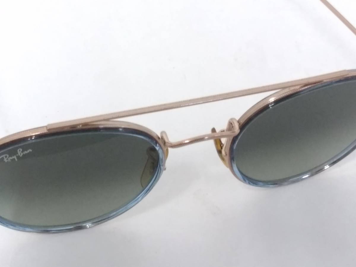 【美品】Ray-Ban レイバン ダブルブリッジ RB3467 サングラス/クロス ケース付き/ピンクゴールド×ブラックカラー/アイウェア/02SH010802_画像5