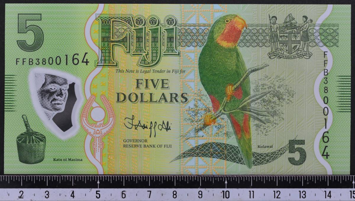 外国紙幣 フィジー 2023年 未使用 5ドル ポリマー_画像1
